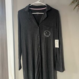 Jenni Black Button-Up Pajama Nightgown